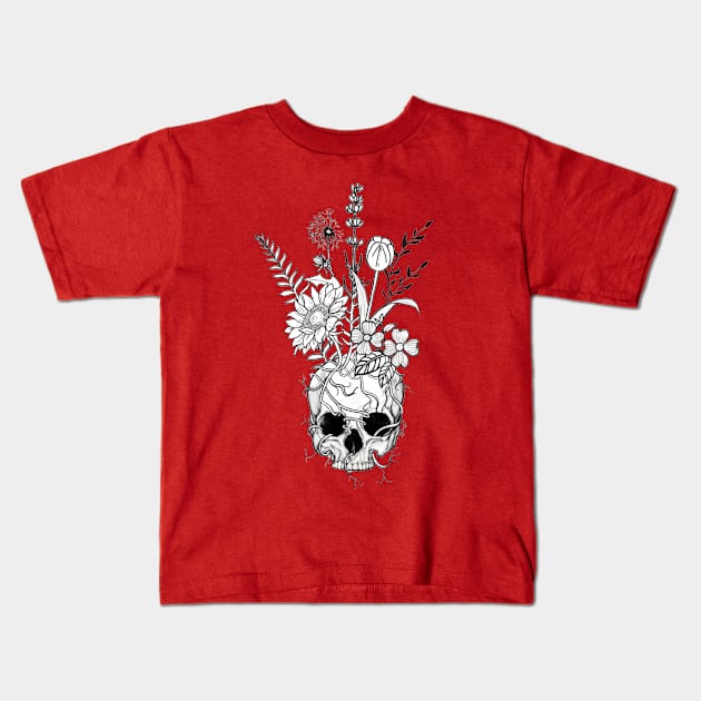 Head full of flowers Kids T-Shirt by Bolt•Slinger•22